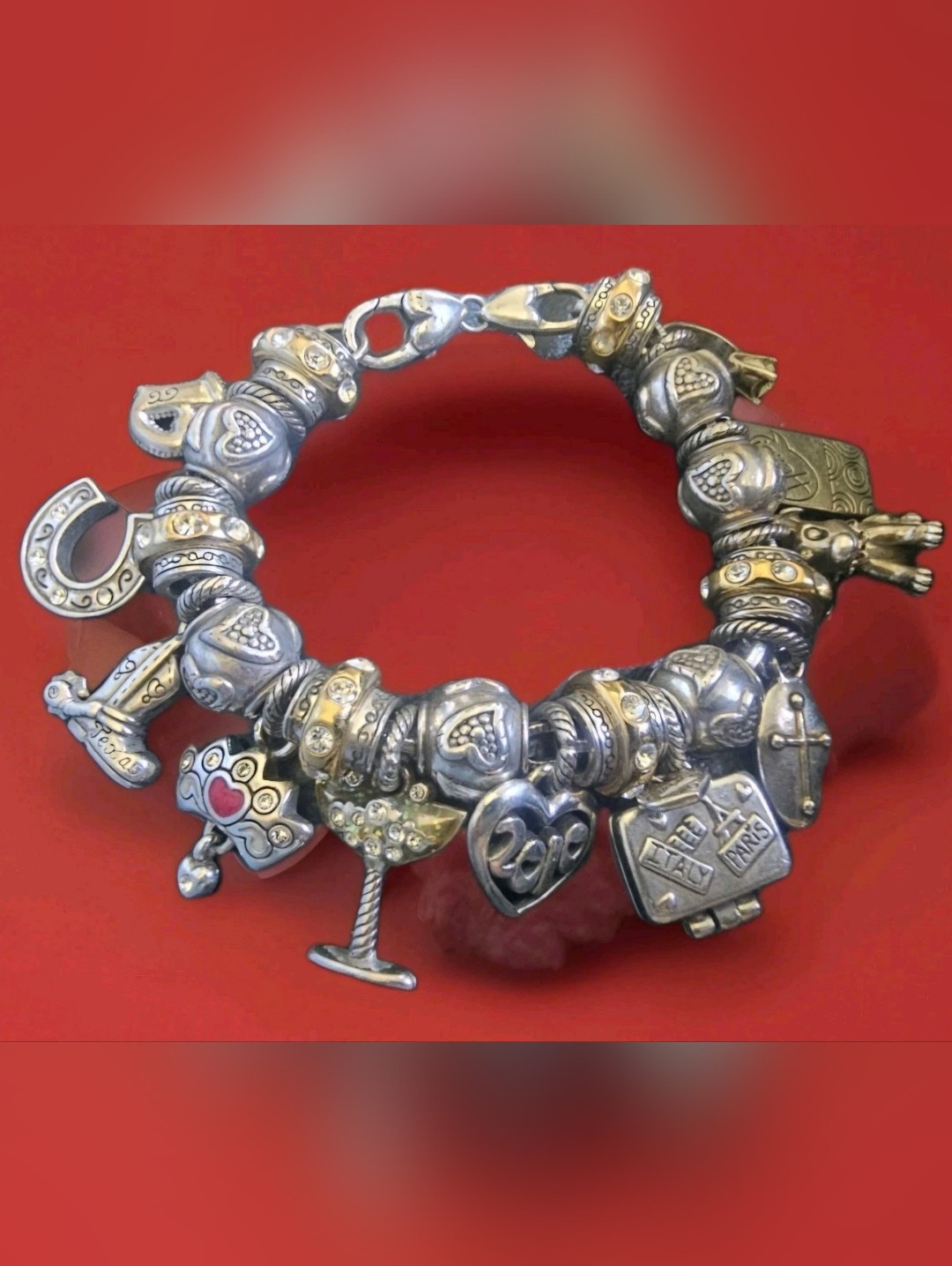 Brighton Silver And Gold Plated Massive Charm Bracelet